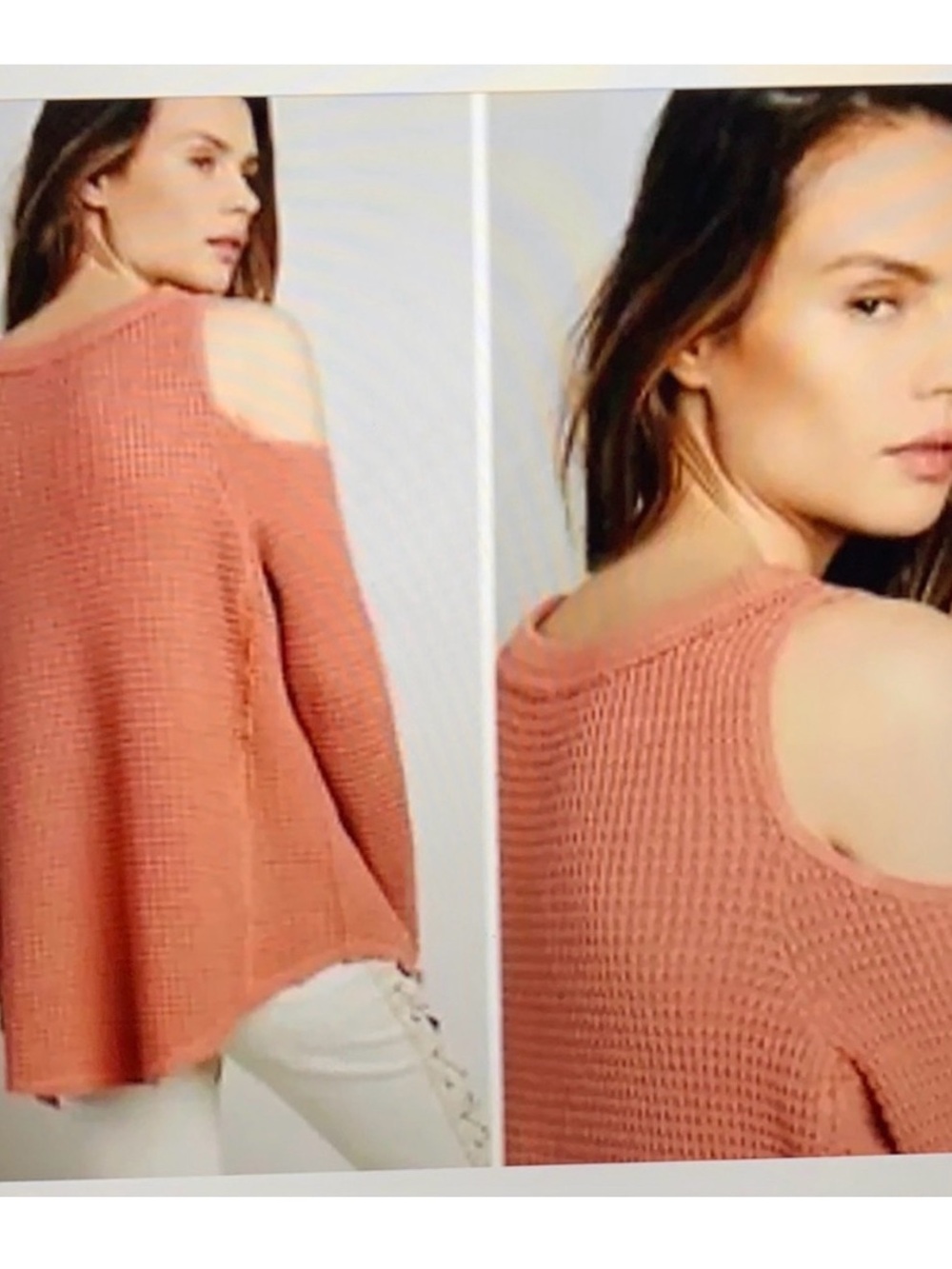 Free People Cold Shoulder Thermal Top Size S - Picture 5 of 5